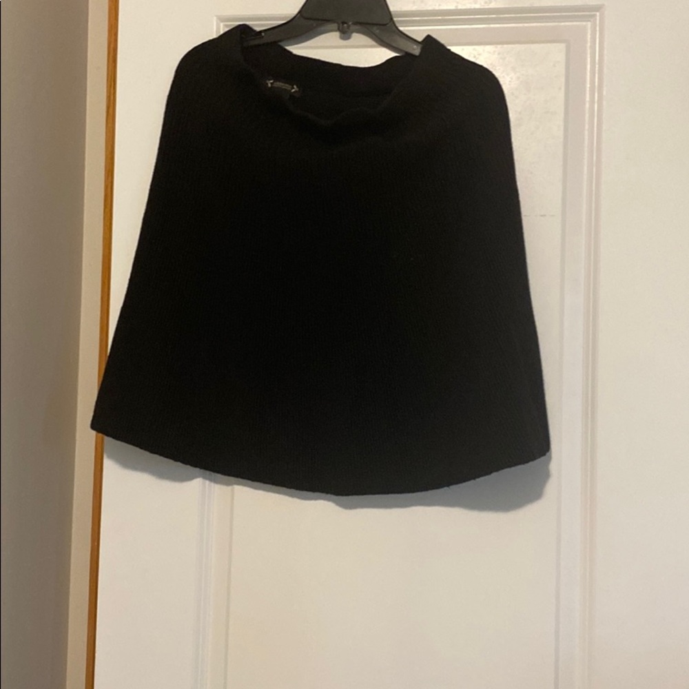 Black Ribbed A Line Flared Skirt